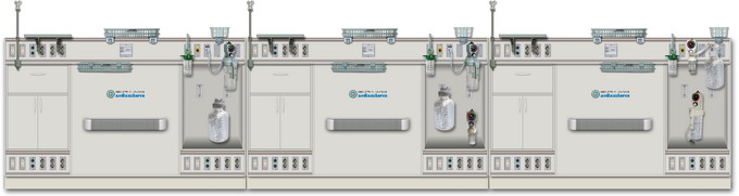 Estación multi-servicio / Semi-pared de la Unidad de cuidados / Sistema de consola de pared